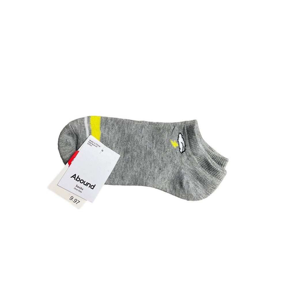 Abound Socks Youth Kids Gray Ankle Cloud Lightning Bolt Casual Heathered